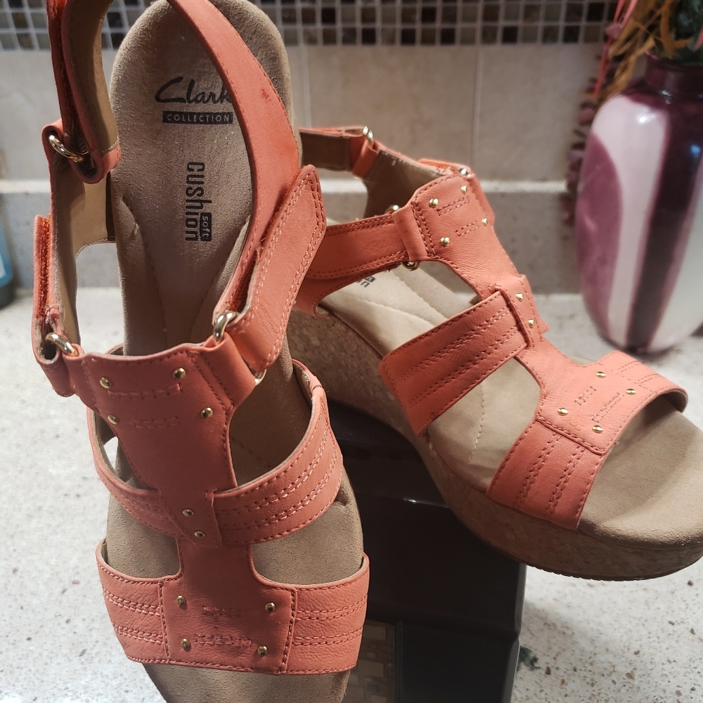 CLARKS WOMEN'S ANNADEL IVORY ORCHID CORAL 8.5M - Picture 2 of 12